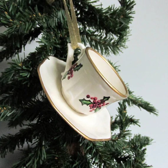 Tea cup christmas ornament