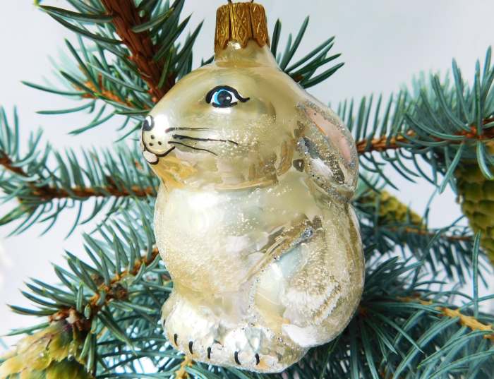 Bunny christmas tree ornament